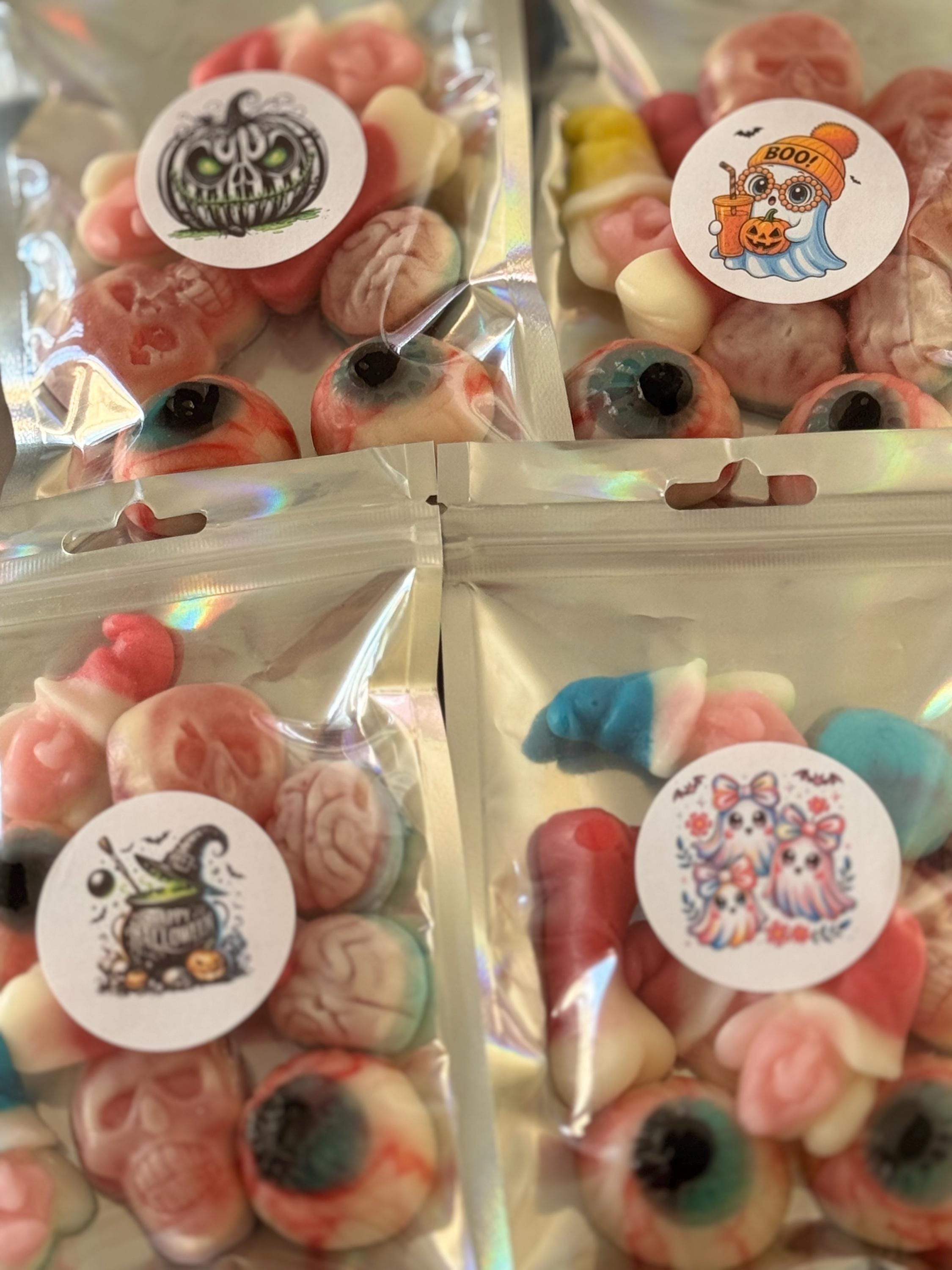 Sweets Personlised Treat  Sweet Pouch, School, Treats, Celebrations , Halloween,  Gift, Party Bags Filler, Present Personlised Message.