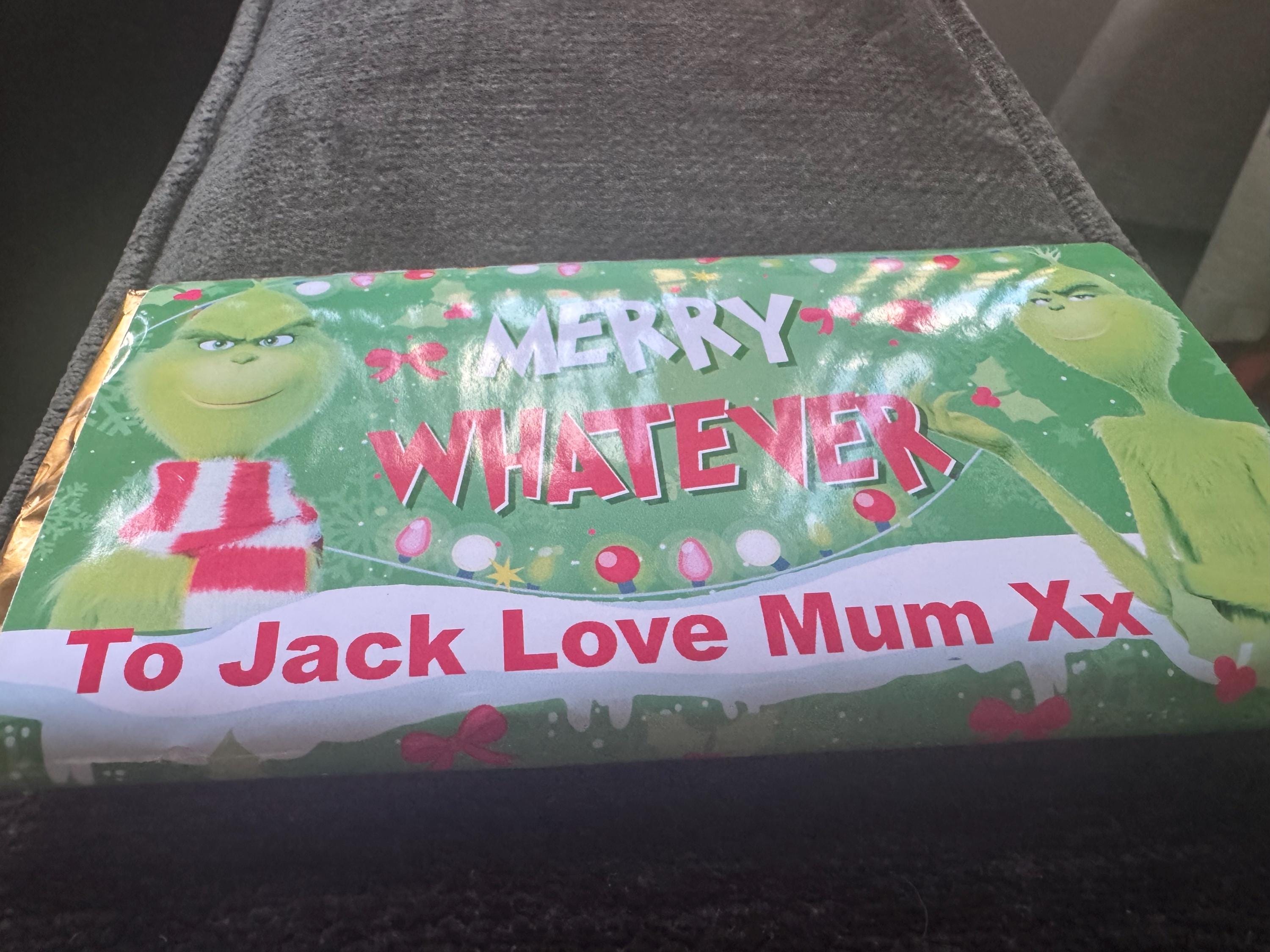 Chocolate Bar - Galaxy   Treat Treats, Celebrations , Gift, Birthday, Present Personlised Message. Christmas. Grinch