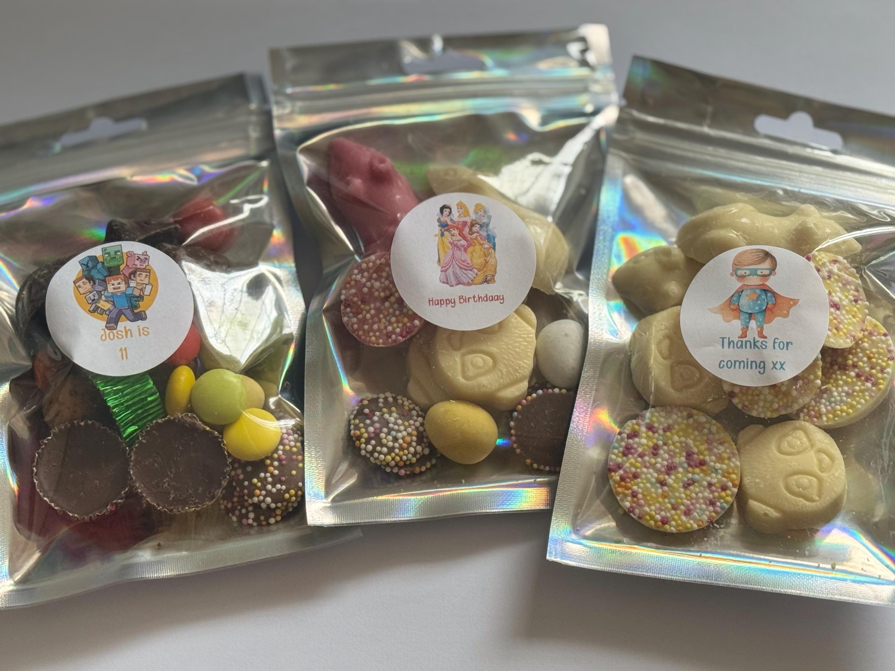 Chocolate Personlised Treat  Chocolate Pouch, School, Treats, Celebrations , Gift, Party Bags Filler, Present Personlised Message.