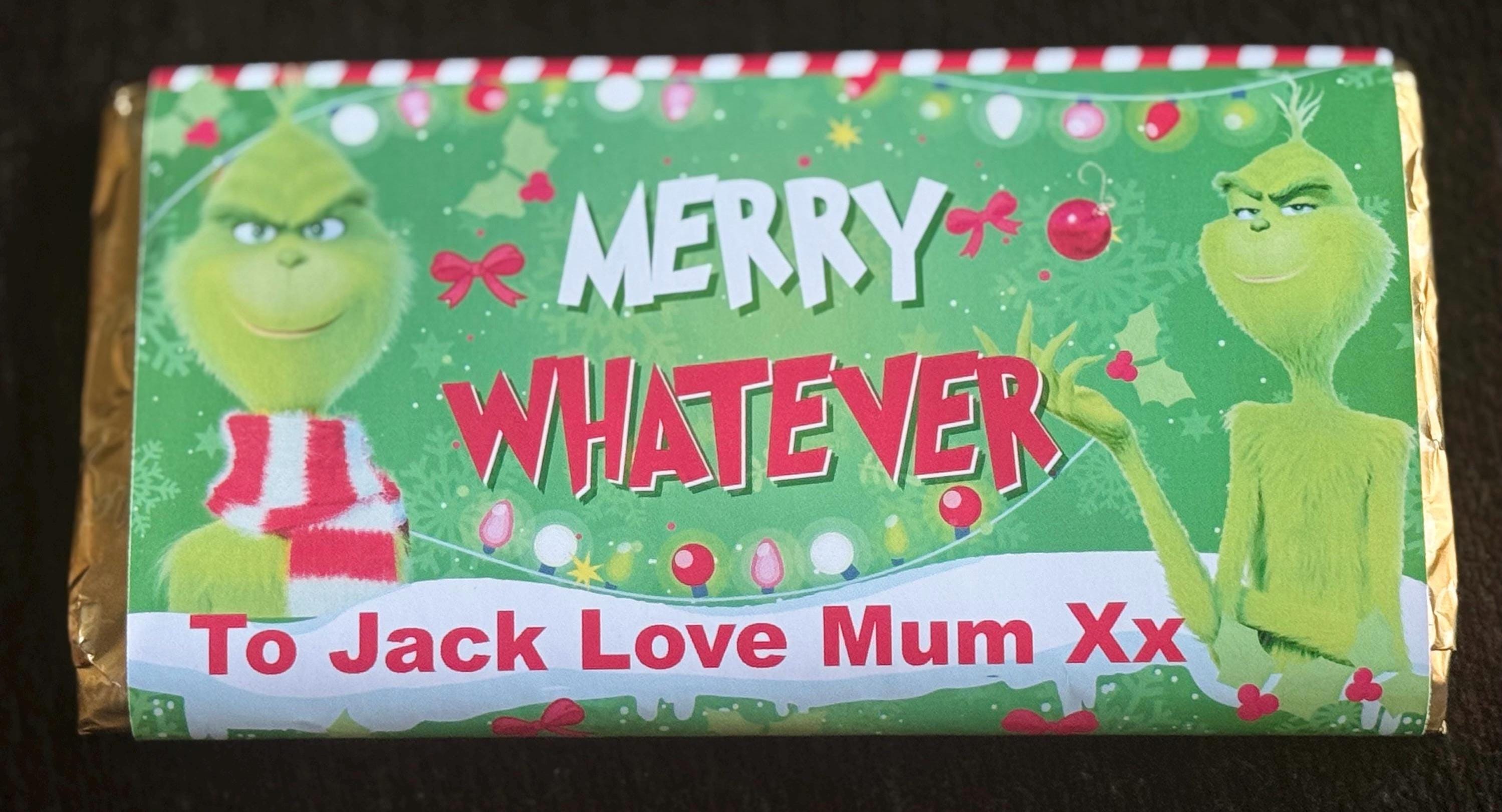 Chocolate Bar - Galaxy   Treat Treats, Celebrations , Gift, Birthday, Present Personlised Message. Christmas. Grinch