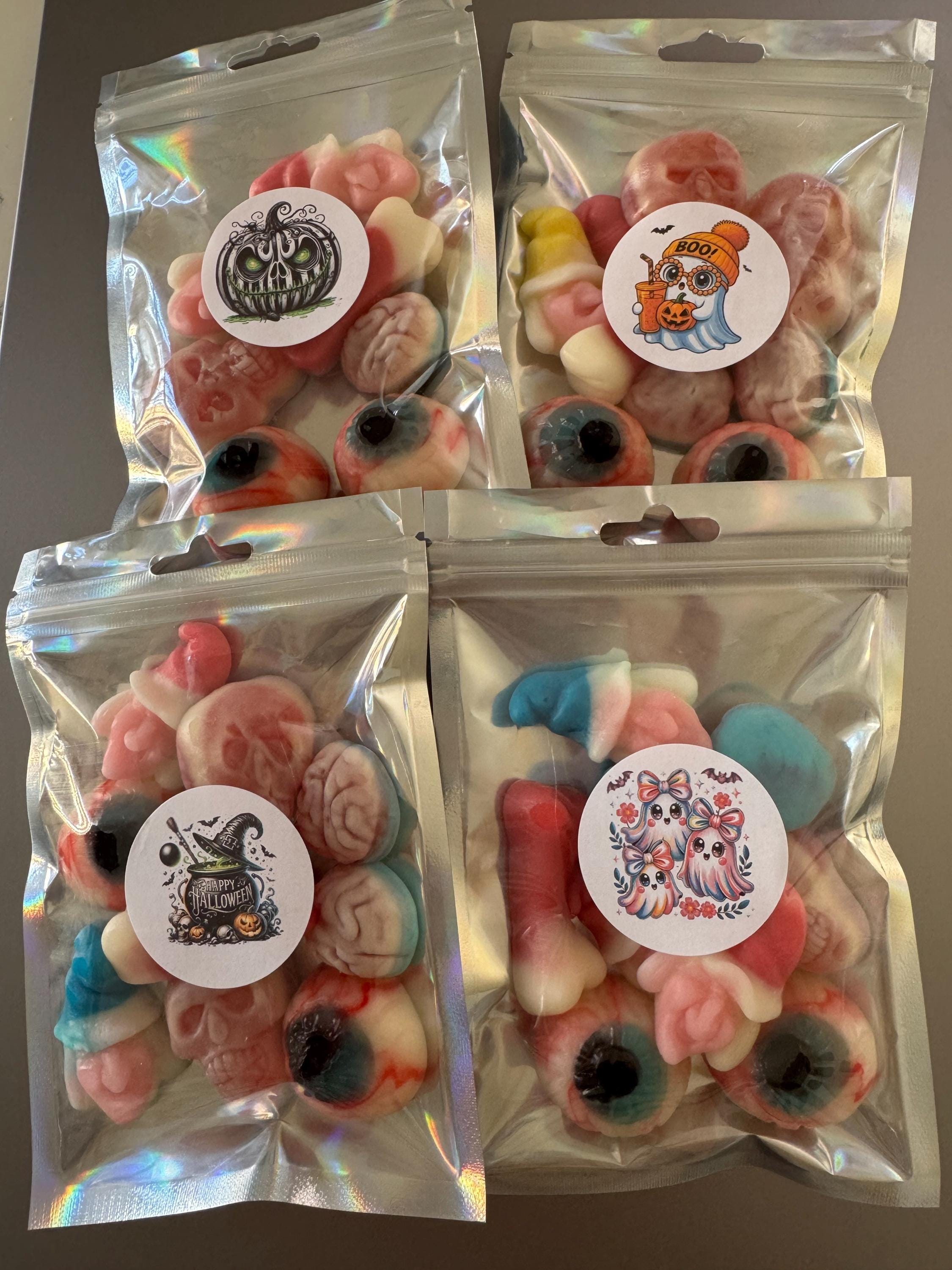 Sweets Personlised Treat  Sweet Pouch, School, Treats, Celebrations , Halloween,  Gift, Party Bags Filler, Present Personlised Message.