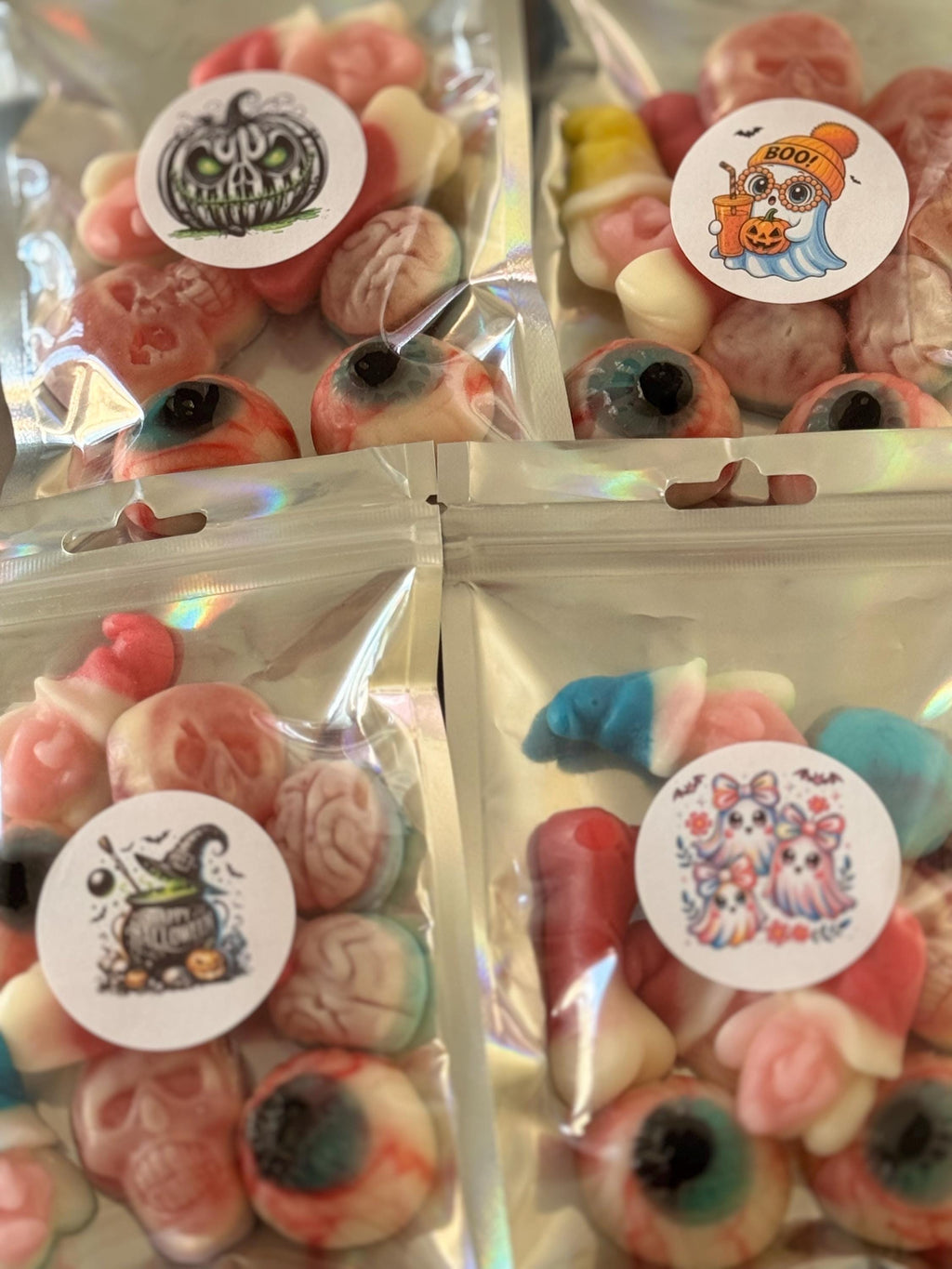 Sweets Personlised Treat  Sweet Pouch, School, Treats, Celebrations , Halloween,  Gift, Party Bags Filler, Present Personlised Message.