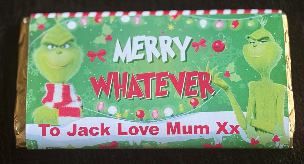Chocolate Bar - Galaxy   Treat Treats, Celebrations , Gift, Birthday, Present Personlised Message. Christmas. Grinch