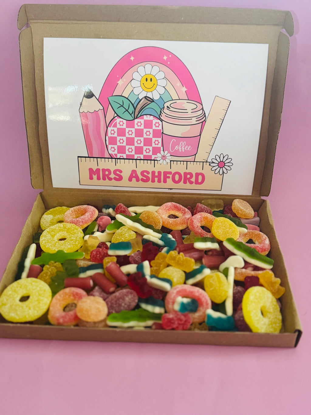 Sweet Box Teacher Treats,  Sweet Box, Gift Treats, Celebrations , Sweets,Box, Gift, Sweets, Present Personlised Message. End Of Term